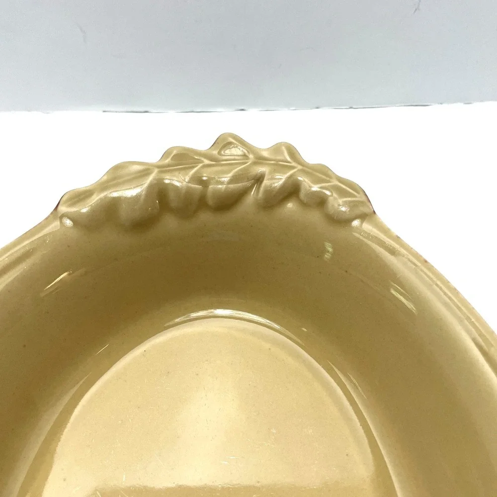 Appolia Red Ceramic Leaf Oval Casserole‎ Bake Oven Dish Stoneware France
